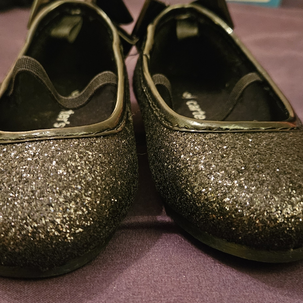 Carter's Girls' Glitter Mary Jane Flats in Black - Picture 5 of 7